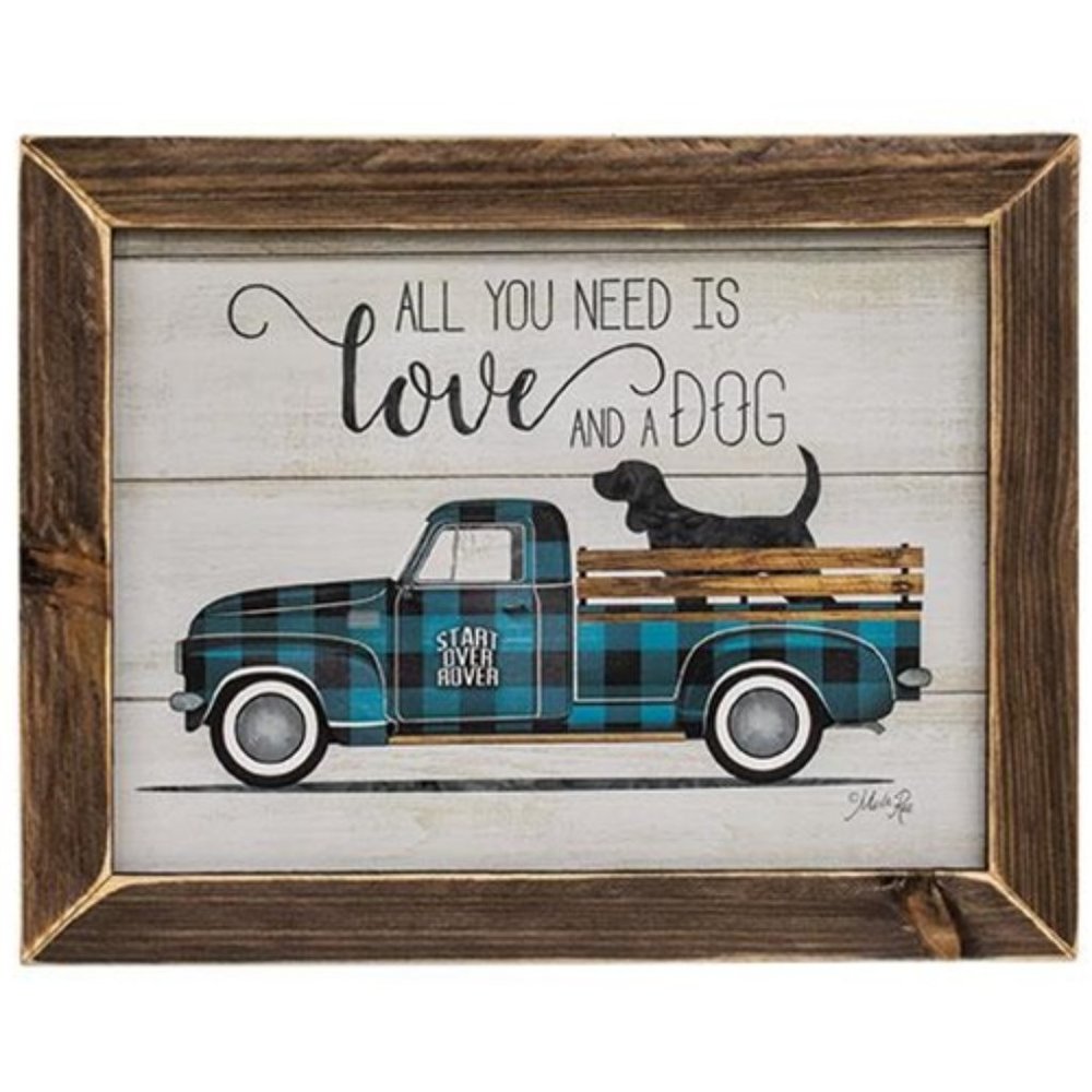 nWT Love and a Dog Framed Print - Picture 1 of 1